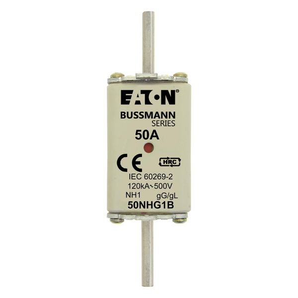 Fuse-link, low voltage, 50 A, AC 500 V, NH1, gL/gG, IEC, dual indicator image 7