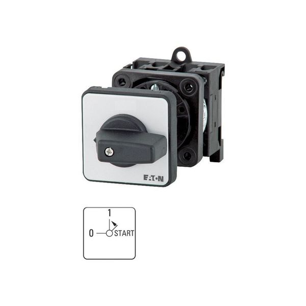 Auxiliary winding switch, T0, 20 A, rear mounting, 2 contact unit(s), Contacts: 3, 45 °, maintained, With 0 (Off) position, With spring-return to 1, 0 image 1