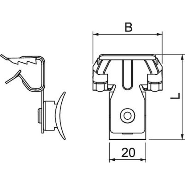 BCCT 4-8 L240 Beam clamp with wire strip 240mm 4-8mm image 2