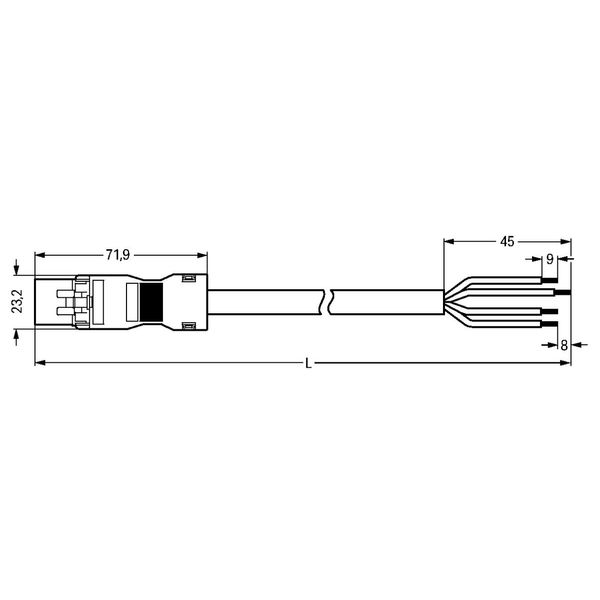 pre-assembled connecting cable Eca Plug/open-ended black image 3