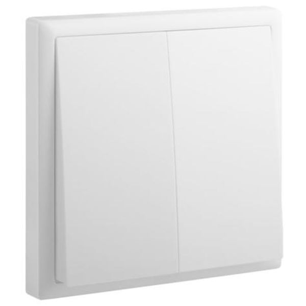 Eloe - 2 gang 1way 20AX switch - White image 1