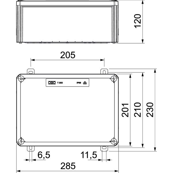 T350E 0VA Junction box for function maintenance 285x201x120 image 2