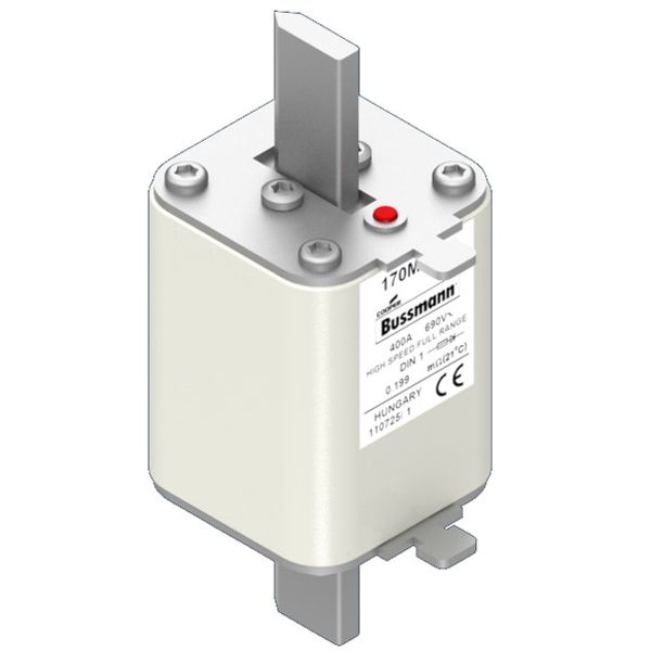 Fuse-link, high speed, 400 A, AC 690 V, DIN 1, 52 x 66 x 135 mm, gR, DIN, IEC, single indicator image 4