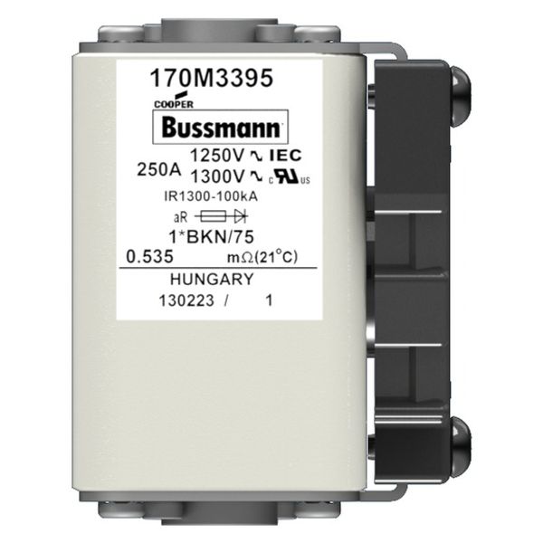 Fuse-link, high speed, 63 A, AC 690 V, compact size 1, 45 x 59 x 51 mm, aR, IEC, UL, single indicator, flush end, M8 image 1