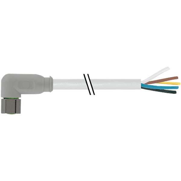 M8 female 90° A-cod. with cable F&B PVC 4x0.25 gy UL/CSA 10m image 1