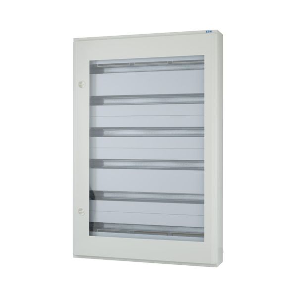 Complete surface-mounted flat distribution board with window, white, 33 SU per row, 6 rows, type C image 3