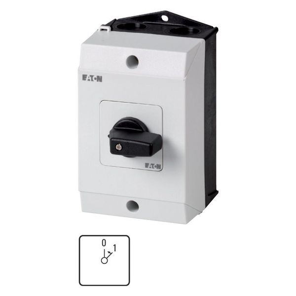 On switches, T0, 20 A, surface mounting, 2 contact unit(s), Contacts: 3, 45 °, momentary, With 0 (Off) position, With spring-return to 0, 0-1, Design image 2