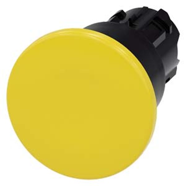 Mushroom pushbutton, 22 mm, round, plastic, yellow, 40 mm, latching, pull-to-unlatch mechanism, Z=50-unit packaging image 1