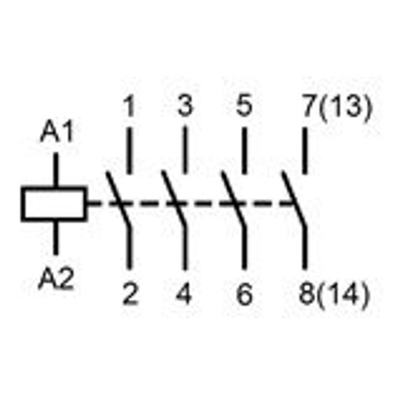 Modular contactor 25A, 4 NO, 230VACDC, 2MW image 3