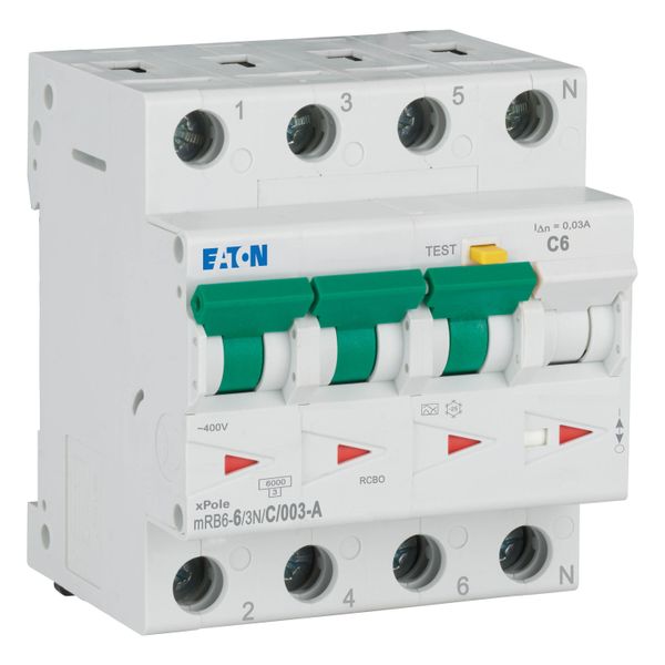 RCD/MCB combination, 6 A, 30 mA, MCB trip characteristic: C, 3p+N, RCD trip characteristic: A image 7