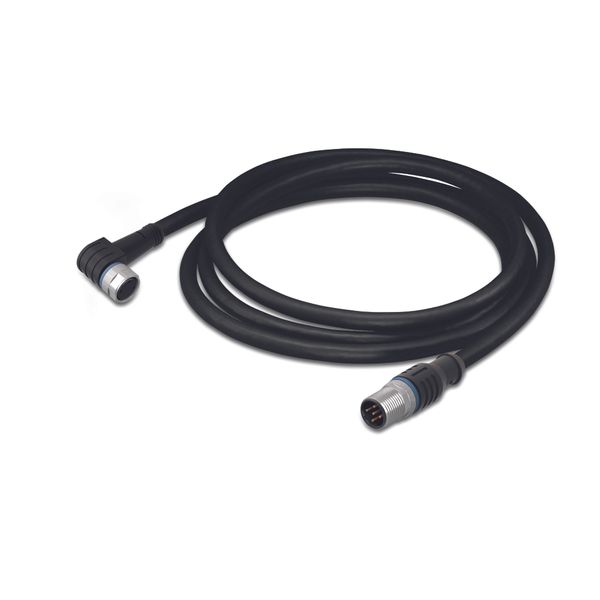 Sensor/Actuator cable M8 socket angled M12A plug straight image 1