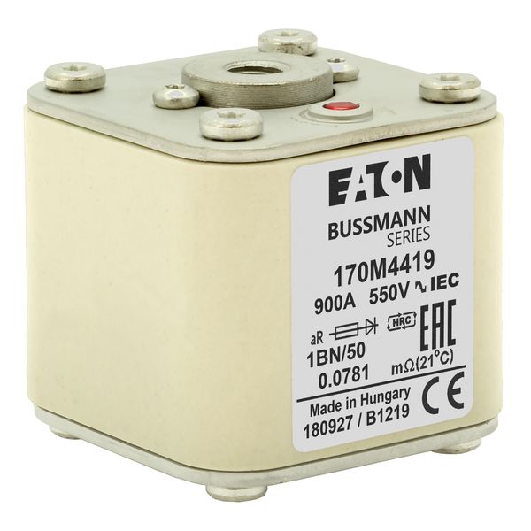 Fuse-link, high speed, 900 A, AC 550 V, size 1, 53 x 69 x 51 mm, aR, IEC, UL, single indicator image 16