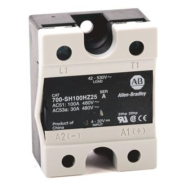 Allen-Bradley 700-SH75HA24 Hockey Puck Style, Solid-State Relay, w/ LED Diag. Indicator, w/ Zero Cross Function, Rated Output of 75 Amp @ 42...530V AC, Rated Input of 20...280V AC/22..48V DC image 1