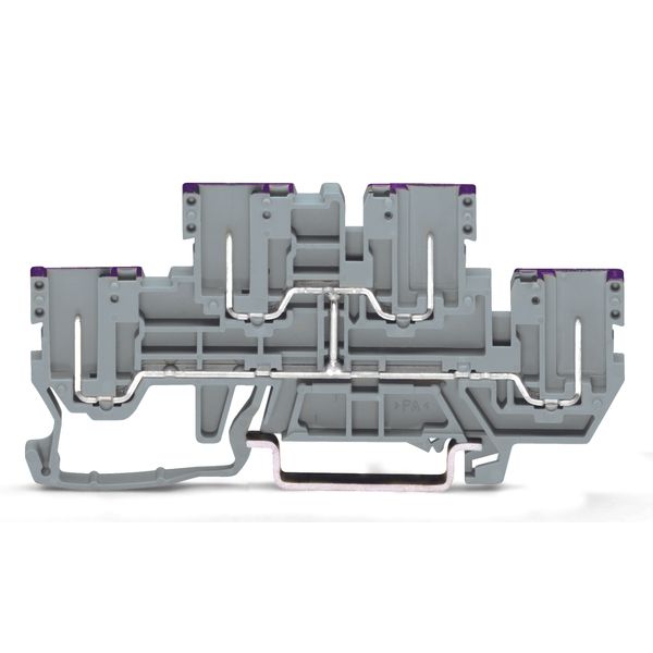 4-pin, double-deck carrier terminal block 4-pin through terminal block image 1