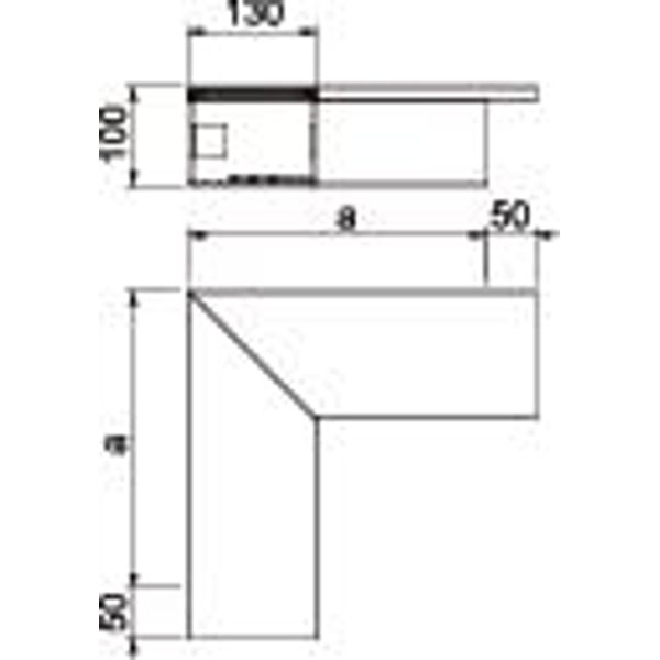 WDK F100130VW Flat angle  300x130x100 image 2