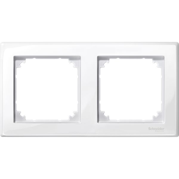 M-Smart frame, 2-gang, polar white, glossy image 4