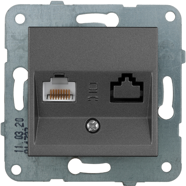 Karre Plus-Arkedia Dark Grey One Gang Data Socket (CAT5) image 1