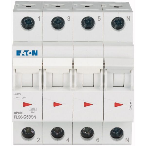 Miniature circuit breaker (MCB), 50 A, 3p+N, characteristic: C image 2