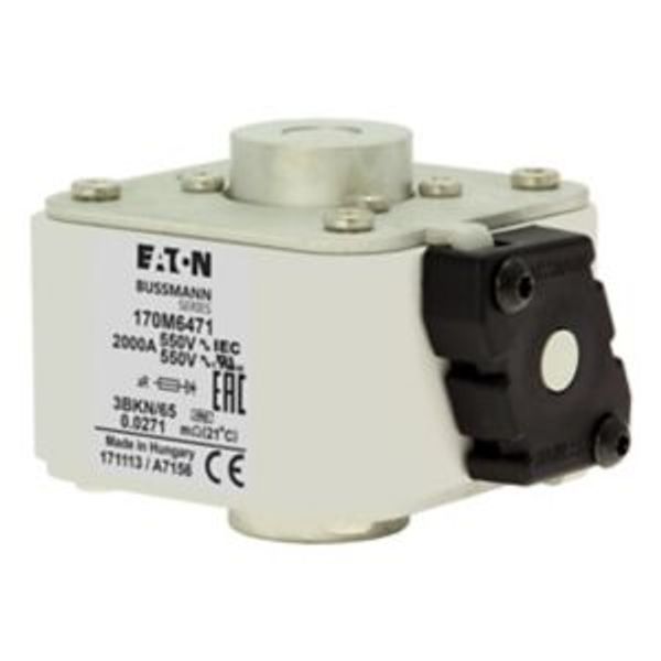 Fuse-link, high speed, 1250 A, AC 690 V, size 3, 76 x 92 x 63 mm, aR, IEC, single indicator image 4