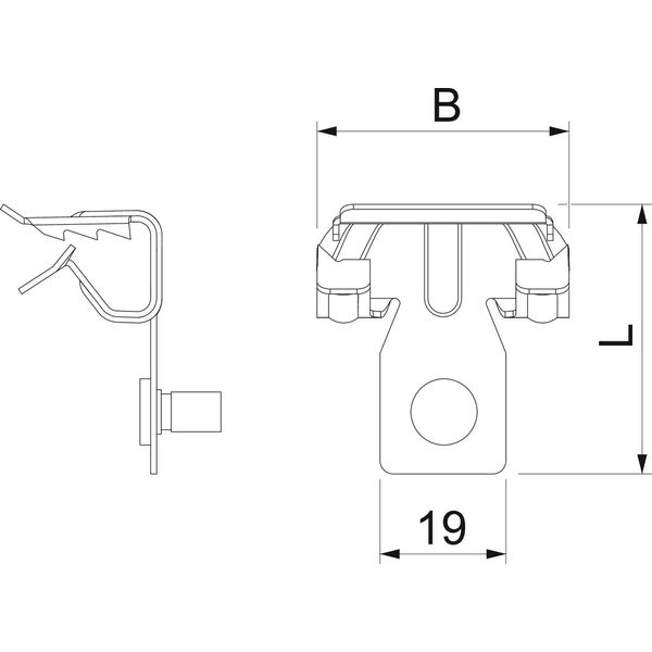 BCVTB 4-8 M6 Beam clamp with threaded bolt M6x9mm 4-8mm image 2