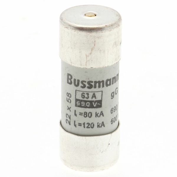 Fuse-link, LV, 63 A, AC 690 V, 22 x 58 mm, gL/gG, IEC, with striker image 2