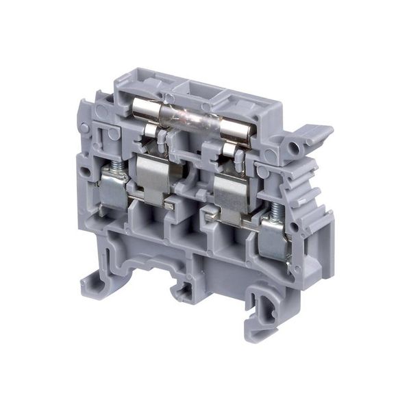 M4/8.SFDT1, SCREW CLAMP TERMINAL BLOCK, 5X20,5X25 FUSES, GREY, 8X56.5X41MM image 1