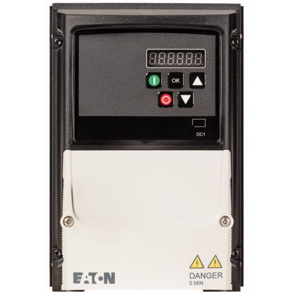 Variable frequency drive, 400 V AC, 3-phase, 2.2 A, 0.75 kW, IP66/NEMA 4X, Radio interference suppression filter, 7-digital display assembly, Local co image 1