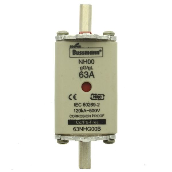 Fuse-link, low voltage, 63 A, AC 500 V, NH00, gL/gG, IEC, dual indicator image 2