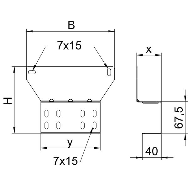 MP T610 Mounting plate FireBox T100 for cable support systems 185x52x141 image 2