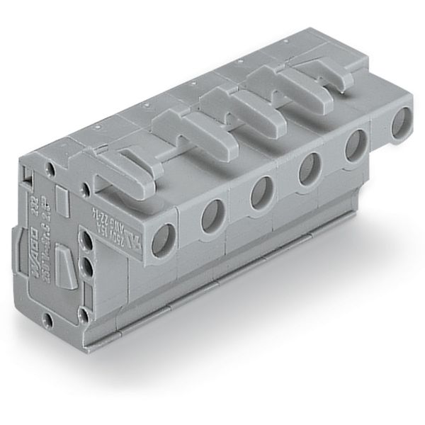 1-conductor female connector, angled CAGE CLAMP® 2.5 mm² gray image 1