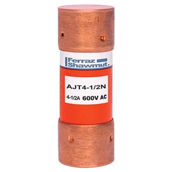 Fuse AJT - Class J - Time-delay 600VAC 500VDC 4.5A Ferrule image 1