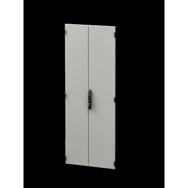 Sheet steel door, vertically divided, solid for VX IT, 600x2000 mm, RAL 7035 image 2