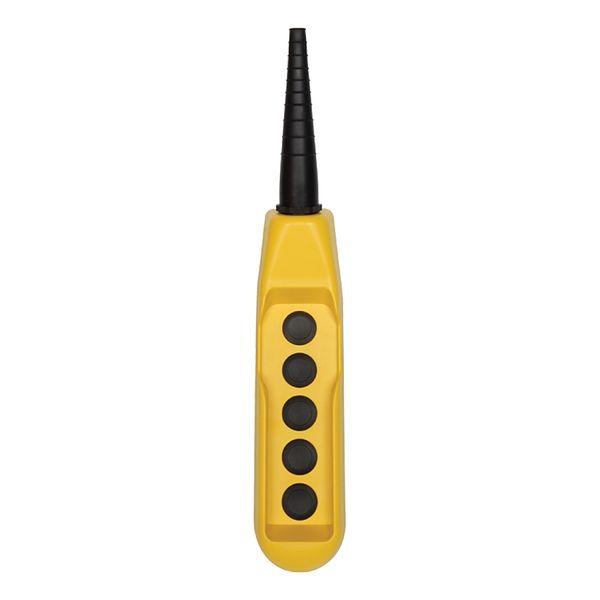 Pendant Station, 5-Hole, 22.5mm, Yellow Plastic, IP66 image 1