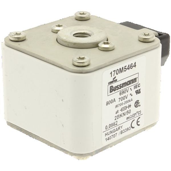 Fuse-link, high speed, 800 A, AC 690 V, size 2, aR, IEC, UL, single indicator image 3