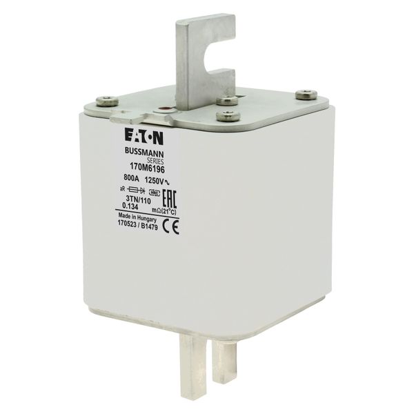 Fuse-link, high speed, 800 A, AC 1250 V, size 3, 76 x 90 x 139 mm, aR, DIN, IEC, type T indicator image 7