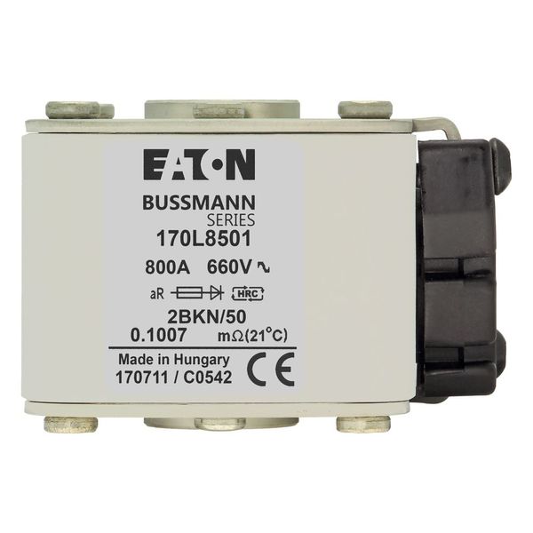 Fuse-link, high speed, 800 A, AC 660 V, Size 2, 59 x 77 x 50 mm, aR, IEC, single indicator image 18