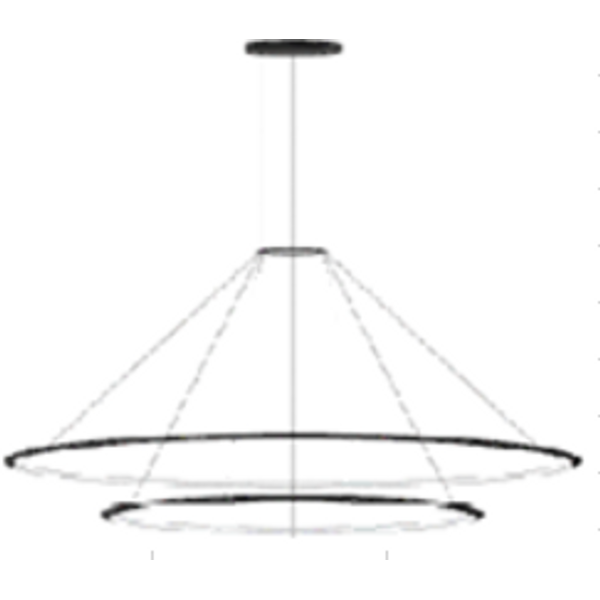 Pendant Circular Outward 2 Rings (ø1200 ø900) LED 109.1W 4041lm 2400K Black image 1