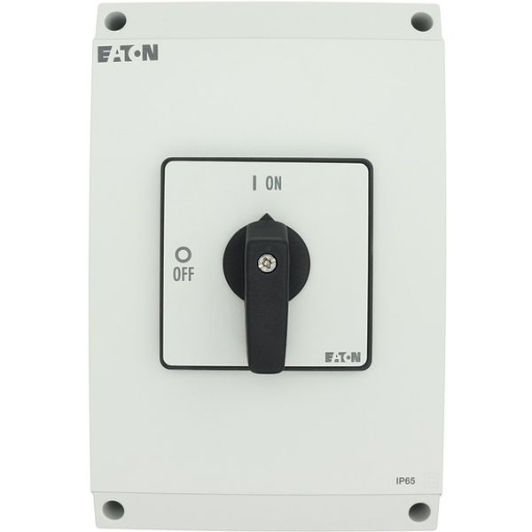 On-Off switch, P3, 100 A, surface mounting, 3 pole, with black thumb grip and front plate image 4