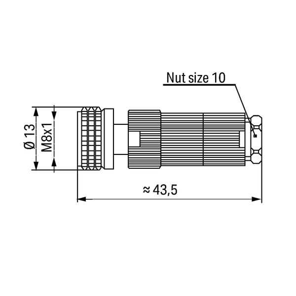 Fitted pluggable connector 3-pole M8 socket, straight image 3