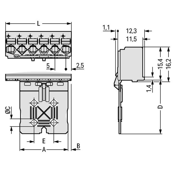 1-conductor female connector push-button Push-in CAGE CLAMP® light gra image 4