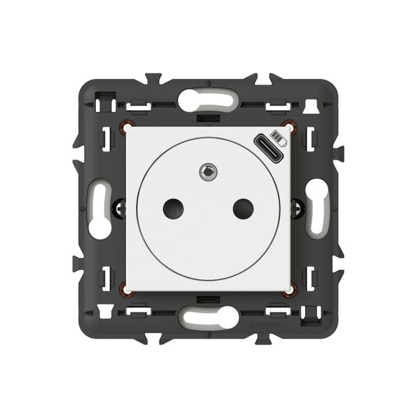 SOCKET 2P+T SURF FR USB C WH+FRAME image 2