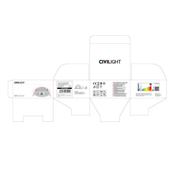 Downlight slim 200-240V  6W 2700-2100K 400Lm 36Deg D2W white image 2