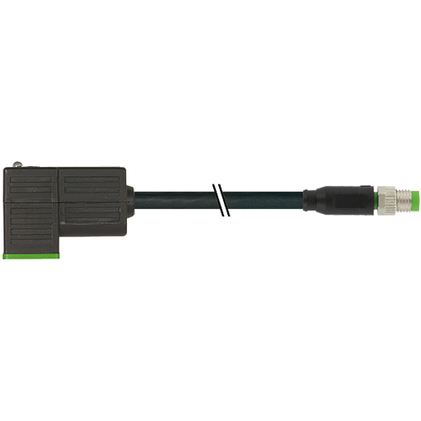 M8 male 0° A-cod./MSUD valve  C-8mm small PUR 3x0.34 bk +drag ch. 3m image 1