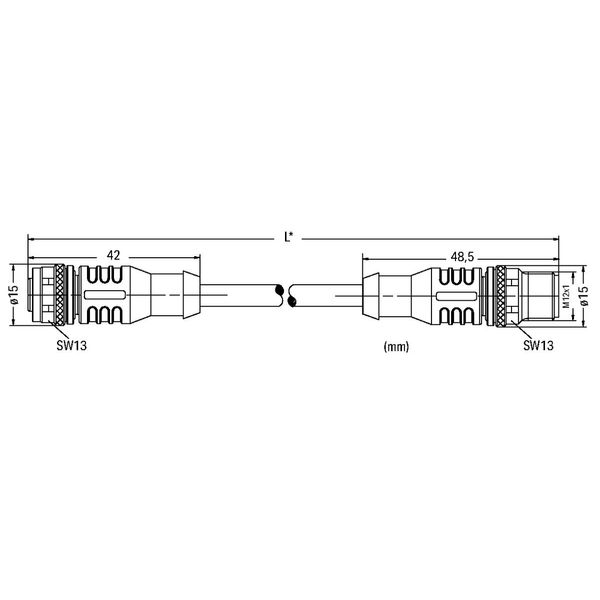 Sensor/Actuator cable M12A socket straight M12A plug straight image 4