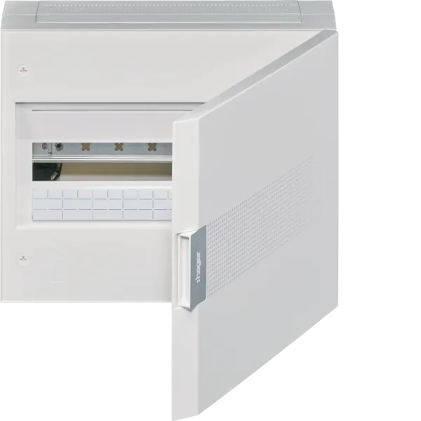 Vega VB series surface box, 1 row, 18M, with opaque white door, RAL 9010 image 1