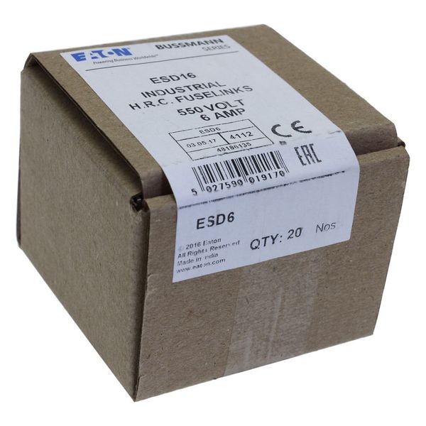 Fuse-link, low voltage, 6 A, AC 550 V, BS88/F2, 14 x 68 mm, gL/gG, BS image 5