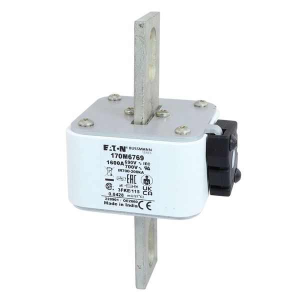 Fuse-link, high speed, 1600 A, AC 690 V, size 3, 76 x 92 x 139 mm, aR, IEC, UL, single indicator image 8