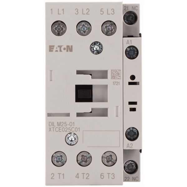 Contactor, 3 pole, 380 V 400 V 11 kW, 1 NC, 240 V 50 Hz, AC operation, Screw terminals image 2