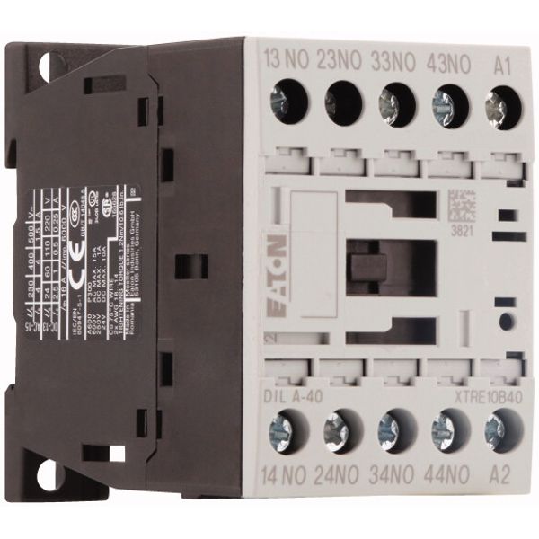 Contactor relay, 220 V DC, 4 N/O, Screw terminals, DC operation image 4