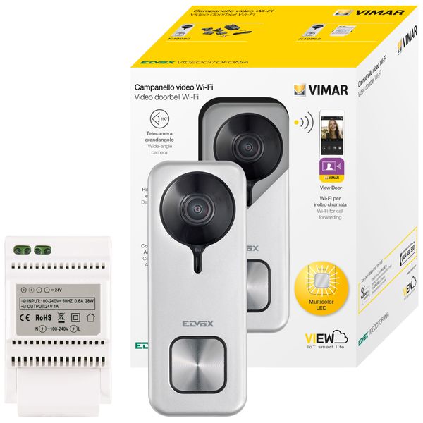 Wi-Fi video doorbell kit+DIN supply unit image 1
